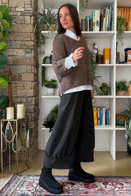 Lola Boucle Slouch Knit Earth